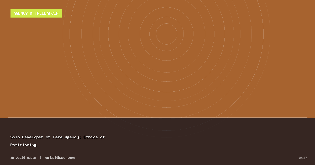 Solo Developer or Fake Agency: Ethics of Positioning